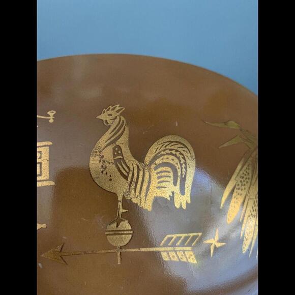 PYREX 444 Early American Cinderella Nesting Mixing Bowl 4 Qt Brown Gold Vintage - Picture 15 of 15